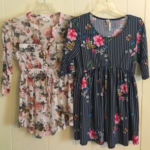2 floral maternity tops